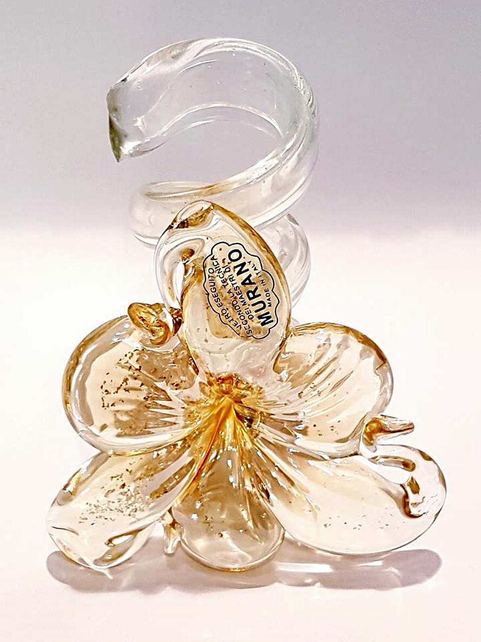 Portacandele vetro fiore oro — Venturini Souvenirs - Vetro di